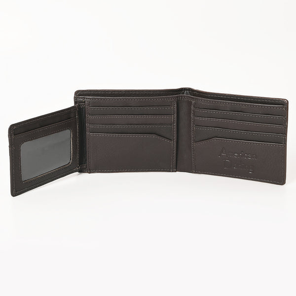 ADBGM454 Western Hair-On Leather Rodeo Wallet - Engraved Design