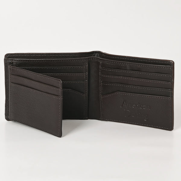 ADBGM454 Western Hair-On Leather Rodeo Wallet - Engraved Design