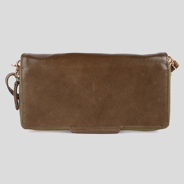 ADBGM393 Pebbled Leather Wristlet Clutch Crossbody - American Darling