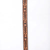 ADHTBR108 Tooled Natural Leather Western Hatband with Feather Pattern & Silver Buckle