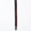 ADHTBR111 Dark Brown Tooled Leather Western Hatband with Floral Design & Silver Buckle