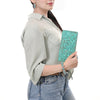ADBG1537 American Darling Western Leather Clutch Bag with Hand-Tooled Floral Carving Genuine Leather