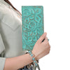 ADBG1537 American Darling Western Leather Clutch Bag with Hand-Tooled Floral Carving Genuine Leather