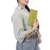 ADBG1537 American Darling Western Leather Clutch Bag with Hand-Tooled Floral Carving Genuine Leather