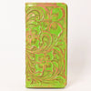 ADBG1537 American Darling Western Leather Clutch Bag with Hand-Tooled Floral Carving Genuine Leather