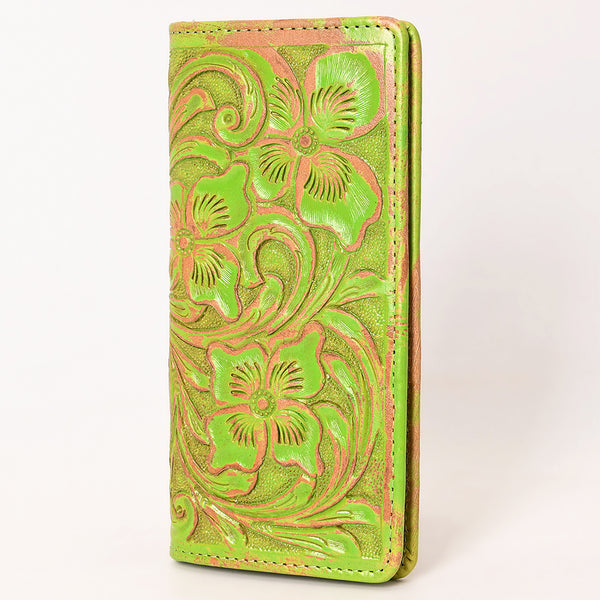 ADBG1537 American Darling Western Leather Clutch Bag with Hand-Tooled Floral Carving Genuine Leather
