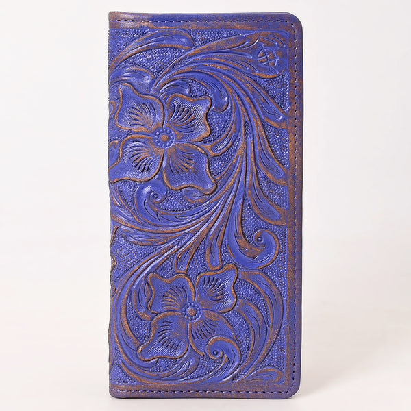 ADBG1537 American Darling Western Leather Clutch Bag with Hand-Tooled Floral Carving Genuine Leather