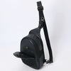 ADBG1538A American Darling Western Leather Sling Bag with Black Crocodile Embossed Detailing Genuine Hair-on cowhide Leather