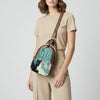 ADBG1538 American Darling Western Leather Sling Bag with Crocodile Embossed Detailing Genuine Hair-on cowhide Leather