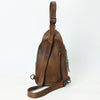 ADBG1538 American Darling Western Leather Sling Bag with Crocodile Embossed Detailing Genuine Hair-on cowhide Leather