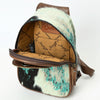 ADBG1538 American Darling Western Leather Sling Bag with Crocodile Embossed Detailing Genuine Hair-on cowhide Leather