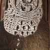 ADBG1538 American Darling Western Leather Sling Bag with Crocodile Embossed Detailing Genuine Hair-on cowhide Leather