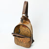 ADBG1538 American Darling Western Leather Sling Bag with Crocodile Embossed Detailing Genuine Hair-on cowhide Leather