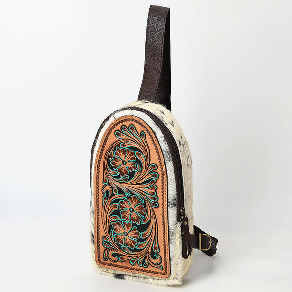 ADBGA590 American Darling Genuine Hand Tooled Leather Hair On Hide Sling Bag