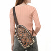 ADBGA590 American Darling Genuine Hand Tooled Leather Hair On Hide Sling Bag