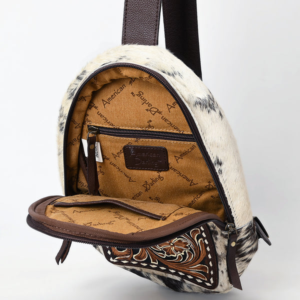 ADBGA590 American Darling Genuine Hand Tooled Leather Hair On Hide Sling Bag