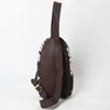 ADBGA591 Handcrafted Cowhide Leather Sling Bag-Western Floral Tooled Crossbody
