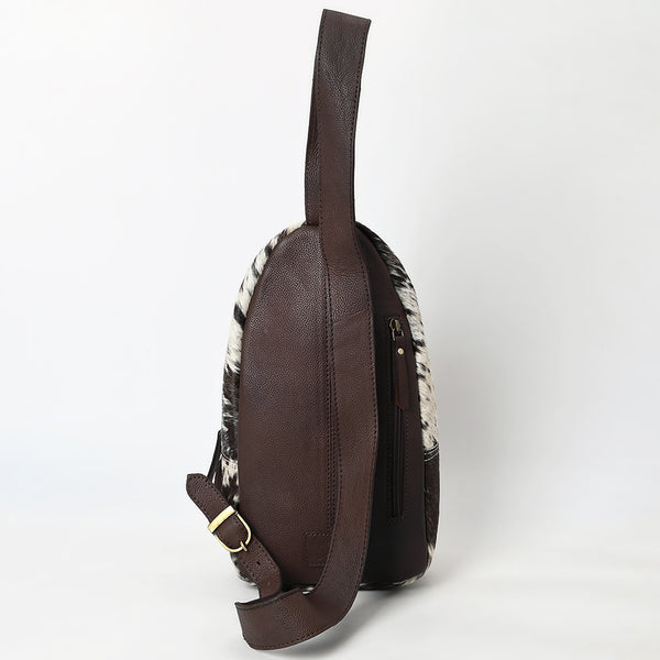 ADBGA591 Handcrafted Cowhide Leather Sling Bag-Western Floral Tooled Crossbody
