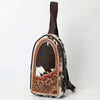 ADBGA591 Handcrafted Cowhide Leather Sling Bag-Western Floral Tooled Crossbody