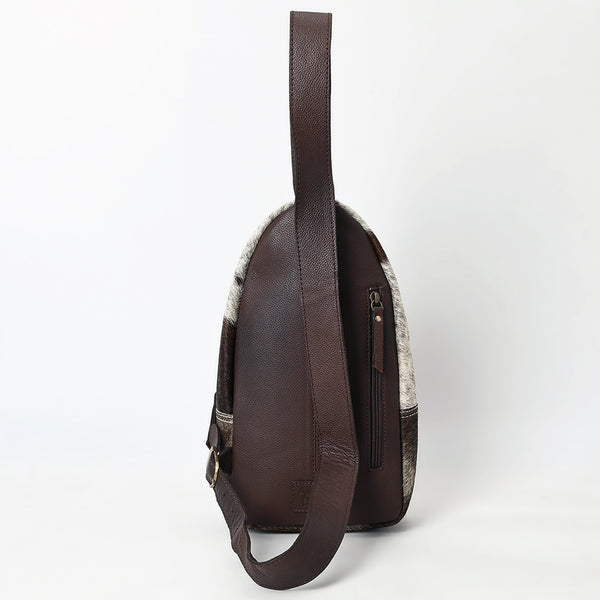 ADBGA592 American Darling Hand Tooled Floral Carved Hair-On Cowhide Sling Bag