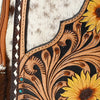ADBGA592 American Darling Hand Tooled Floral Carved Hair-On Cowhide Sling Bag