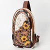 ADBGA592 American Darling Hand Tooled Floral Carved Hair-On Cowhide Sling Bag