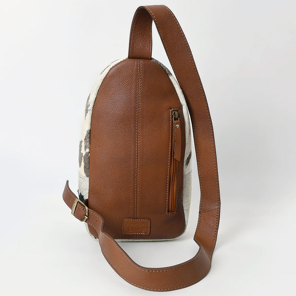 ADBGA592 American Darling Hand Tooled Floral Carved Hair-On Cowhide Sling Bag
