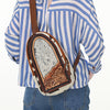 ADBGA592 American Darling Hand Tooled Floral Carved Hair-On Cowhide Sling Bag