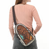 ADBGA593 American Darling Hair-On Cowhide Hand Tooled Genuine Leather Sling Bag