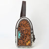 ADBGA593 American Darling Hair-On Cowhide Hand Tooled Genuine Leather Sling Bag