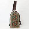 ADBGA593 American Darling Hair-On Cowhide Hand Tooled Genuine Leather Sling Bag