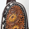 ADBGA594 American Darling Buck Stitched Floral Carved Hair-On Sling Bag