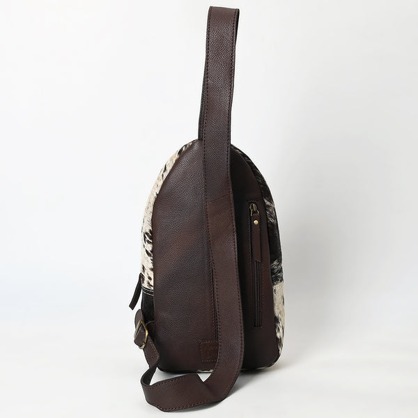 ADBGA594 American Darling Buck Stitched Floral Carved Hair-On Sling Bag