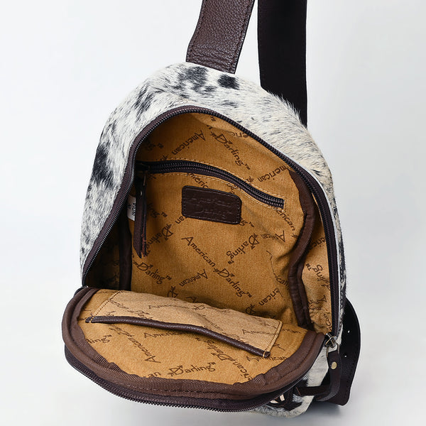 ADBGA594 American Darling Buck Stitched Floral Carved Hair-On Sling Bag