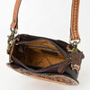 ADBGA596 American Darling Genuine Western Tooled Leather Horseshoe Design Canteen Bag