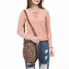 ADBGA598 American Darling Buck Stitched Floral Carved Genuine Leather Canteen Bag