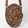 ADBGA598 American Darling Buck Stitched Floral Carved Genuine Leather Canteen Bag