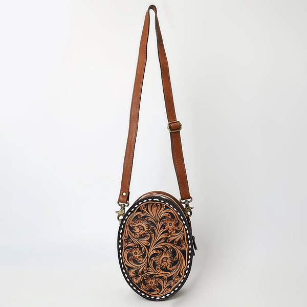 ADBGA598 American Darling Buck Stitched Floral Carved Genuine Leather Canteen Bag