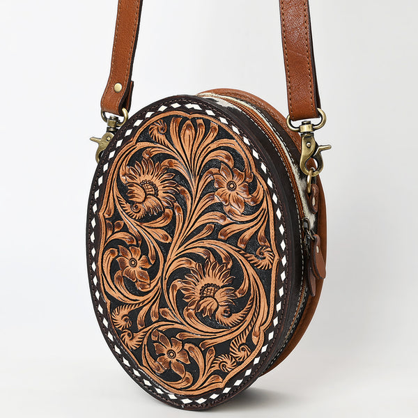 ADBGA598 American Darling Buck Stitched Floral Carved Genuine Leather Canteen Bag