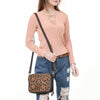 ADBGA599 American Darling Buck Stitched Floral Carved Genuine Leather Camera Bag