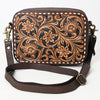 ADBGA599 American Darling Buck Stitched Floral Carved Genuine Leather Camera Bag