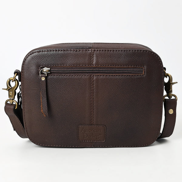 ADBGA599 American Darling Buck Stitched Floral Carved Genuine Leather Camera Bag