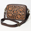 ADBGA599 American Darling Buck Stitched Floral Carved Genuine Leather Camera Bag