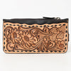 ADBGA600 American Darling Buck Stitched Floral Carved Leather Card Holder
