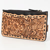 ADBGA600 American Darling Buck Stitched Floral Carved Leather Card Holder