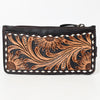 ADBGA601 American Darling Buck Stitched Floral Carved Genuine Leather Card Holder