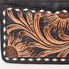 ADBGA601 American Darling Buck Stitched Floral Carved Genuine Leather Card Holder
