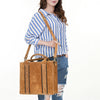 ADBGA605 American Darling Boot Stitched Braided Genuine Leather Tote Bag