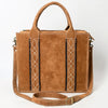 ADBGA605 American Darling Boot Stitched Braided Genuine Leather Tote Bag