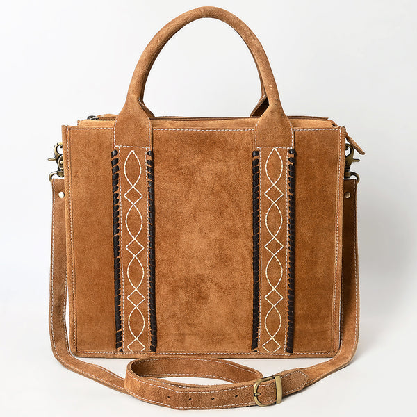 ADBGA605 American Darling Boot Stitched Braided Genuine Leather Tote Bag
